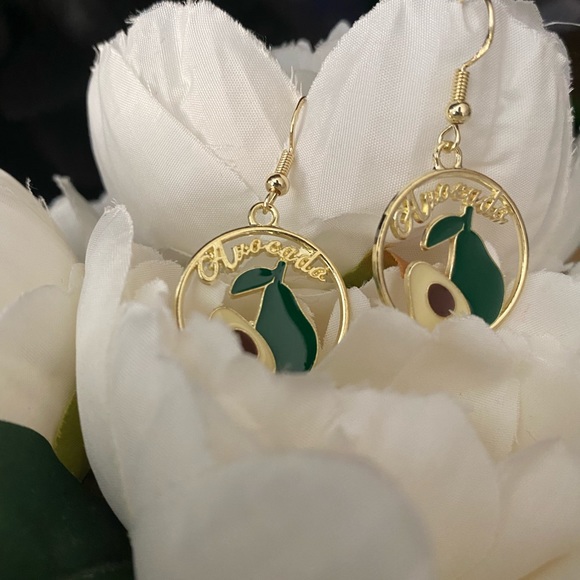 Cute & Funky avocado mini hoop gold earrings - Picture 4 of 7